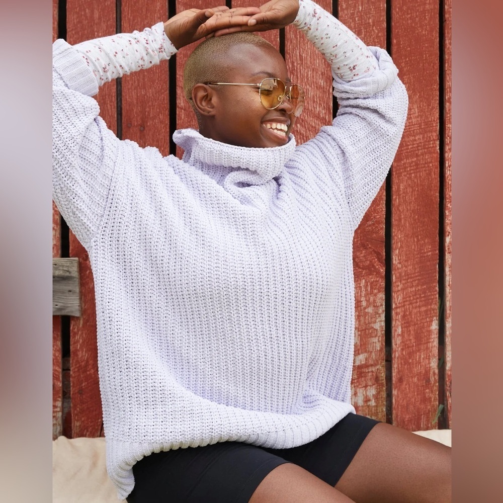 Aerie Light Purple Turtleneck Sweater